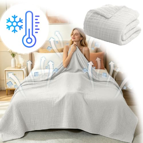 Manta ligera de verano antideslizante que no se cae de la cama algodón suave adultos 4