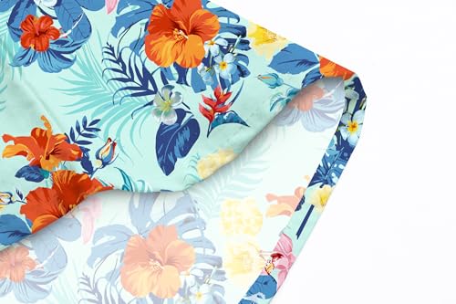 Image of Cromoncent Matching Hawaiian Outfits for Family, Dad and Son Matching Luau Beach Tropical Shirts Mommy Daughter Tropical Sets