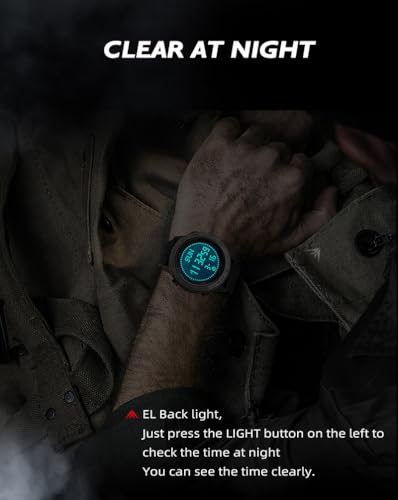 Image of North Edge Men's Sport Military Outdoor Rugged Compass Digital Wrist Watch: Tank3