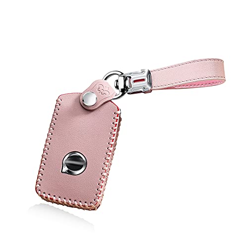 Étui clé Volvo rose en cuir pour votre quotidien en XC60 XC90 S90 V90 sans clé