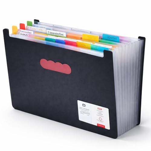 Pasta Sanfonada Organizadora de Documentos com 16 Bolsos I Classificador A4 Expansível para Escritório Escola e Arquivos I Organizador de Papéis e Documentos I Lene