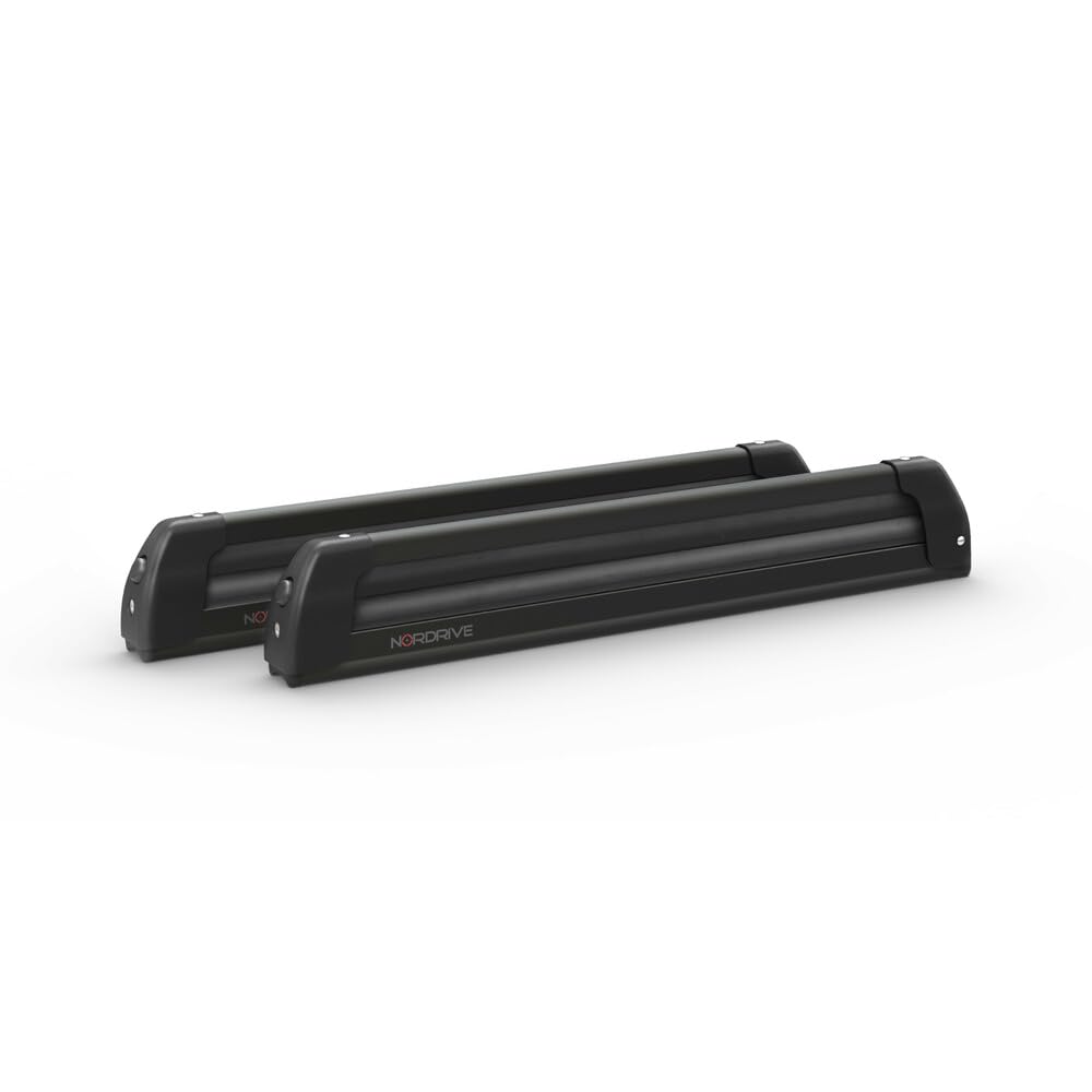 NORDRIVE N40001 PRO-Slider Evo Aluminium PS-60, portasci per Barre da Tetto - Nero