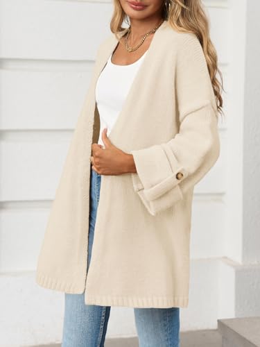 Image of Saodimallsu Womens Oversized Long Cardigan Sweaters Casual Open Front Chunky Knit Slouchy Fall Trendy Sweater Coats
