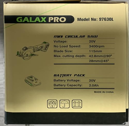 GALAX PRO Mini Circular Saw, 20V 3400RPM Professional Cordless Circular Saw, Adjustable Angle and Depth,Max Cutting Depth 42.8mm (90°), 28mm(45°),Laser Guide,Blade 115mm 11 GALAX PRO Mini Circular Saw, 20V 3400RPM Professional Cordless Circular Saw, Adjustable Angle and Depth,Max Cutting Depth 42.8mm (90°), 28mm(45°),Laser Guide,Blade 115mm - Image 11