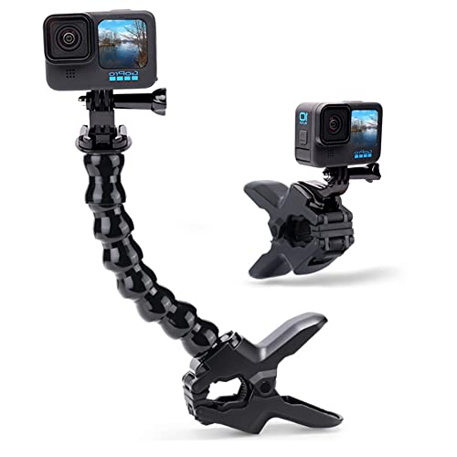 YHTSPORT Jaws Flex-Klemmhalterung mit verstellbarem Schwanenhals für GoPro-Kameras, kompatibel mit GoPro Hero 11 10 9 8 Max 7 6 5 Black Session Fusion Silver White DJI und Anderen Action-Kameras Cover