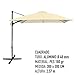 AKTIVE Garden 53895 Parasol excéntrico Roma, crema mástil aluminio