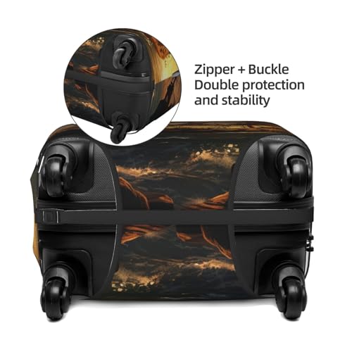 Fantasy Pirate Ship Travel Luggage Cover Suitcase Protector Washable Elastic Suitcase Cover Anti-Scratch Luggage Protector Travel Suitcase Baggage Cover Fits 18-32 Inch Suitcase X-Large4
