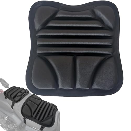 Generico Cuscino Sedile Moto 30cm +20cm | Imbottito per Sella Passeggero | Comfort Gel | Coprisella | Imbottitura Sedile Doppio Motociclista