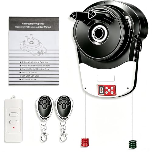 Automatic Roller Door Opener with 3 Remotes & Secure Encrypt...