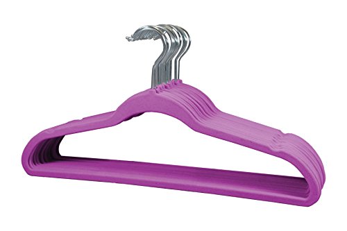 Signature Home 153291 Multi Purpose Space Saver Velvet Hangers (Set of 25), Meadow Mauve