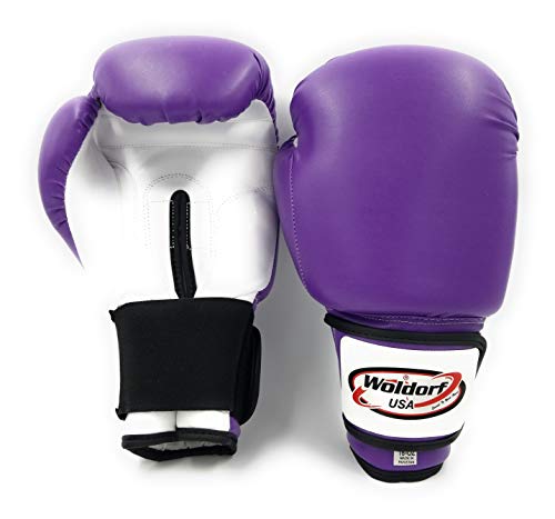 Woldorf Usa Men And Women Training Fighting Sports Boxing Gloves - Heavy Punching Bag For Kids - Sparring Gloves, Kickboxing Gloves, Muay Thai Gloves And Mma Sparring Gloves - Vinyl 4Oz Purple Sets #TOP5