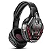 PHOINIKAS Cuffie Gaming PS4, Cuffie Wireless Bluetooth con surround 7.1 per bassi, Cuffie da Gioco con Microfono per Xbox One, PC, Nintendo Switch - Rosso