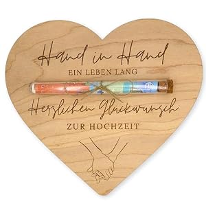 ZUKLA Hochzeit Geldgeschenk Verpackung Holzherz mit Reagenzglas