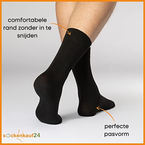 6 | 12 | 24 Paar Sokken Heren & Dames Business Sokken Katoen Zwart - Afbeelding 5