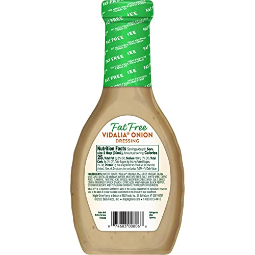 Image of Maple Grove Farms Fat Free Salad Dressing, Vidalia Onion, 8 fl oz (Pack of 12)