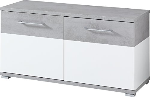Germania 3772-531 GW-Topix Schuhbank | In Weiß und Beton-optik | 96 x 51 x 40 cm - 3772-531 Germania 3772-531 GW-Topix Schuhbank | In Weiß und Beton-optik | 96 x 51 x 40 cm