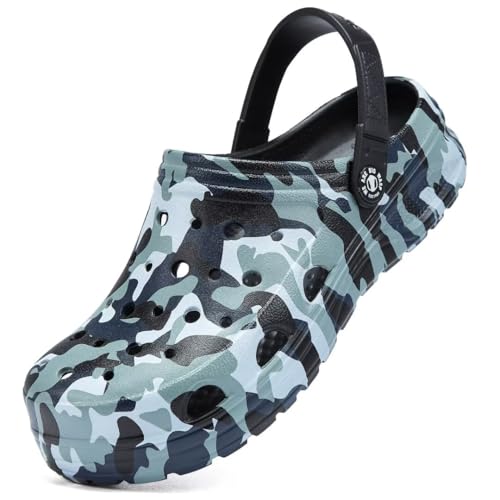 Image of Kids Boys&Girls Black Camouflage Clogs Children's Beach Shoes Classic Marbled Tie Dye Clog Little Kid