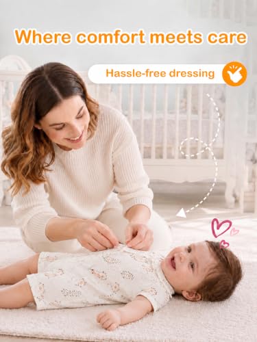Image of Kidbea Bamboo Viscose Baby Romper, Half Sleeves Printed Bodysuit for Kids