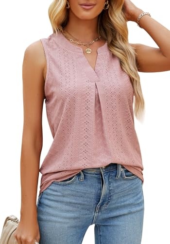 TrendiMax Tank Top Damen Lang V Ausschnitt Ärmellose Bluse Sommer...