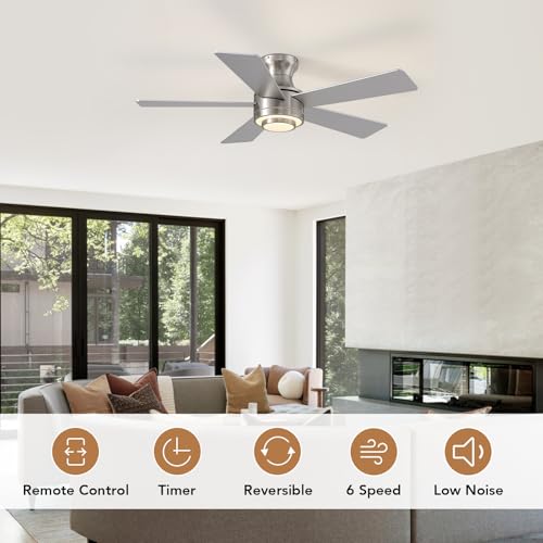 Ventilateur de plafond télécommande et application, flux d'air réversible - 2