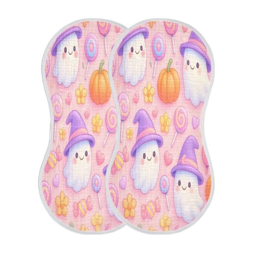 Cute Ghosts and Pumpkins Burp Cloths Unisex Cotton Burp Cloths Absorbent and Non-Seeping Suitable for Babies, Toddlers, Newborns2