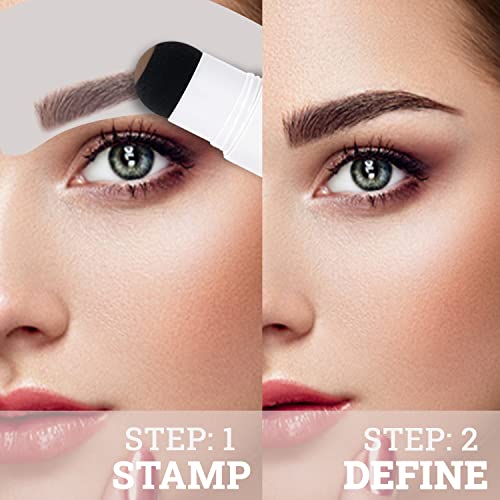 Elegant Charm Eyebrow Stamp And Stencil Kit For One Step Perfect Brow, 24 Reusable Stencils, Eyebrow Brush, And Eyebrow Trimmer. Easy To Use, Long Lasting, Waterproof. Black #TOP4