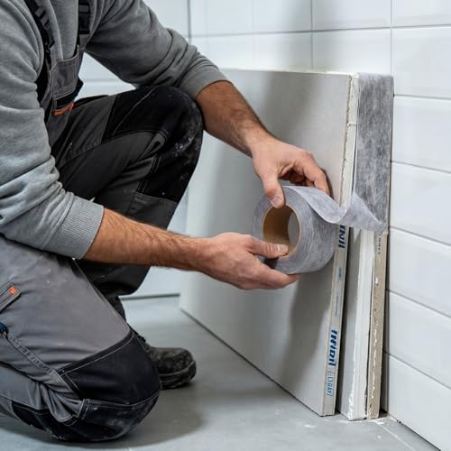 Pangda 2 Roll Waterproof Membrane Tape - 5 Inch x 32.8 Ft Shower Membrane Band Bathroom Uncoupling Waterproof Underlayment Seam Tape for Shower Wall Floor Sauna Room — view 6