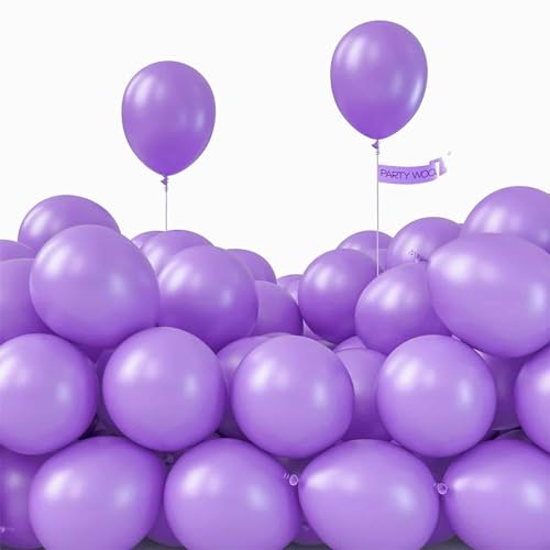 Image of PartyWoo Lavender Balloons 50 pcs 5 Inch Small Mini Light Purple Pastel Purple Lilac Latex Helium Balloons for Graduation Baby Shower Wedding Butterfly Birthday Party Decorations Purple-Y15