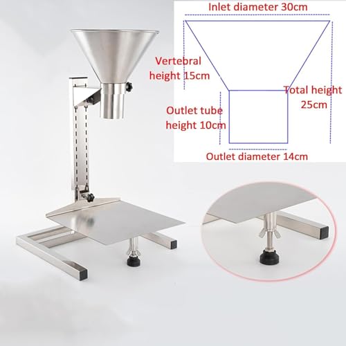 Imbuto in acciaio inox con supporto regolabile per riempimento manuale e supporto resistente