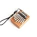 Mini Kalimba 8 Keys Beech Wood Finger Thumb Piano With Lanyard Pendant Gift