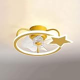 SZITW App Connection Ventilador de techo con luces Silencioso 20DB Invisible ABS Aspas del ventilador Montaje empotrado Ventilador de techo Luz Lámpara de techo de perfil bajo cerrada con ventilad