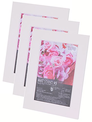 Chikuma フォトフレーム マットスタンド45 ハガキ ホワイト 3冊セット 30123-3
