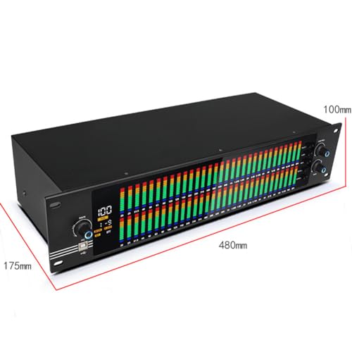 Ecualizador digital gráfico estéreo de 31 bandas, con pantalla LED, 10 efectos preestablecidos, depuración por PC, reducción automática de ruido, ajuste de graves, medios y agudos, para estudio de grabación miniatura 6