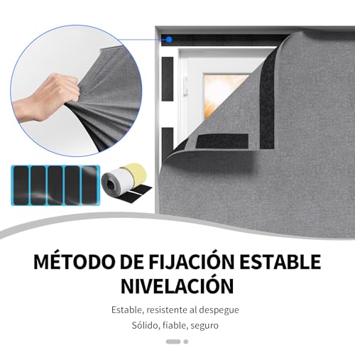 Cortina opaca sin taladrar para ventanas de interior lino 300x150 4