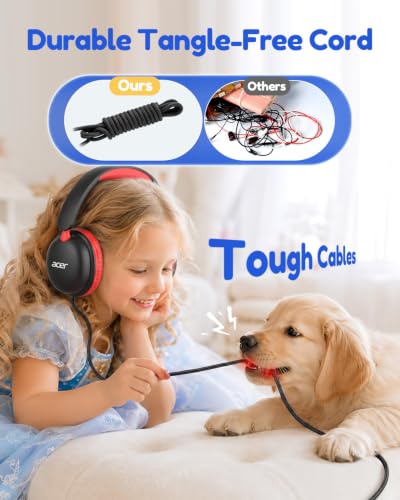 Image of Acer OHW355 Kids Headphones with Cord for School,Over Ear Wired Headphones