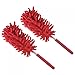 sourcing map Chenille Nettoyage Plumeau 11 à 31 Pouce Lavable Brosse Extensible pour Fenêtre Meuble Ventilateur Plafond Rouge Paquet 2