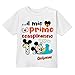 Gattablu T-Shirt Maglietta Bimbo Bambino Il Mio Primo Compleanno, Topolino Cartone Animato! Personalizzata con Il Nome! (Taglia 1 Anno)
