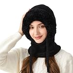 TAGVO Pasamontañas Invierno para Mujer, Pasamontañ...: 【Material de forro polar suave y grueso】: TAGVO capucha de pasamontañas para mujer está bien hecha de tela de lana suave, sin olor y resistente a las bolitas, perfecta para deportes de invierno al aire libre. Es una capucha térmica antiviento, a prue...
