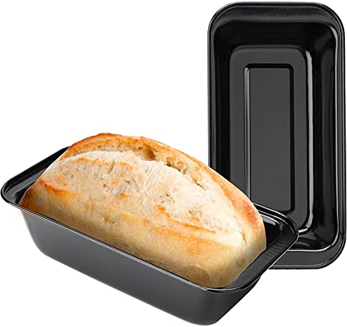 MOMENT Loaf Pan for Baking Bread 28x15x7cm Carbon Steel Non Stick Rectangular Bakeware Bread Mold Large Loaf Tin Pans Baking Tray for Oven Toast Banana Cakes Sourdough Lasagna Meatloaf (Black)
