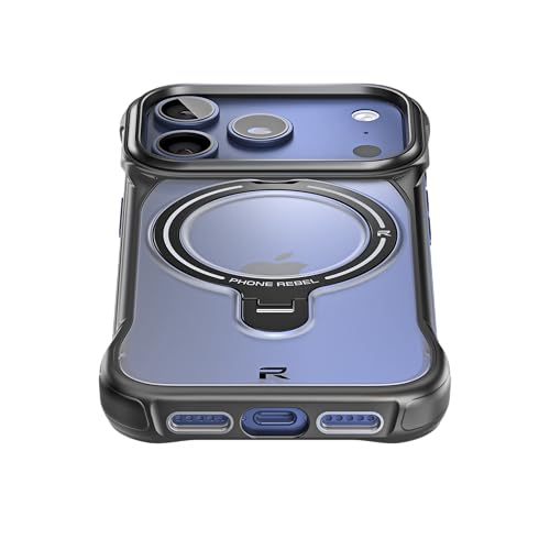 REBEL Translucent Clear Case for iPhone 17 Pro 6.3” [Frosted Flex Series] Exposed Sides for Comfort, Strong MagSafe Compatible, Built-In Metal Kickstand, Protective Upgraded Frameless Cover 2025 Phone by REBEL - Used condition - Image 3