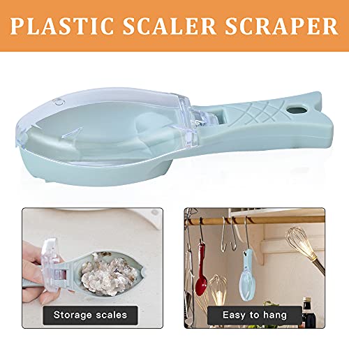 Worldity 7 Pieces Fish Scaler Brush Remover With Gray Mitten, Stainless Steel Sawtooth Remover Removing Peeler Cleaning Tool Fish Shape Tweezers For Fish Scales Removing Peeling #TOP4