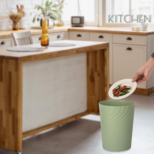 Image of UUJOLY Plastic Small Bathroom Trash Can Wastebasket Garbage Can, Mint Green | Sturdy-Easy to Clean, Bathroom, Laundry Room, Kitchen, Office, Kids Room, Dorm, Bedroom, 1.8 Gallon