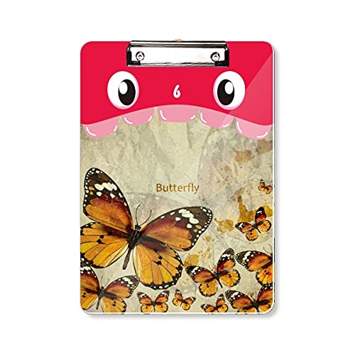 Papillon d'automne bloc-notes A4 en bois avec dossier à tête plate haut de gamme