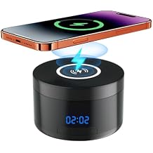 Smart Security Camera - 1080P Indoor Cameras for Home Security - Pet/Dog Camera with Motion Tracking - 15W Fast Phone Charger - Digital Clock Ink Black