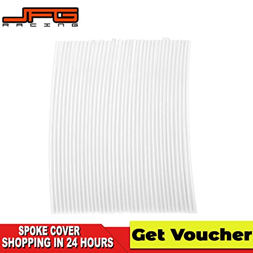 Jfg Racing Spoke Skins Covers,72 Pcs Dirtbike Wheel Spoke Wraps Protector Universal For 8/''-21/'' Rims Dirt Pit Bike Bicycle Motorcycle White, Spoke Cover #TOP3