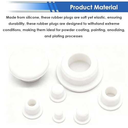 Image of smseace 90Pcs White Rubber Plugs 9-Sizes 1 inch 7 /8 inch 3 /4 inch 5 /8 inch 1 /2 inch 3 /8 inch 5 /16 inch 1 /4 inch 1 /5 inch Assorted Sizes Silicone Stoppers Rubber Plugs for Holes Used for Tube,Bathtub,Kitchen and Outdoor Equipment