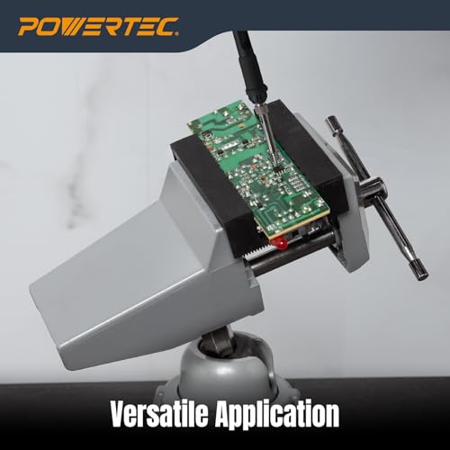 POWERTEC Vacuum Base Vise, 2-3/4 Inch Jaw Portable Table Suction Clamp with 360° Swivel Head for DIY Projects, Woodworking, Model Building, Soldering, and Crafts (71016V) by POWERTEC - Image 3