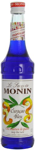 Monin Curacao Bleu (sin alcohol) - 3 botellas x 700 ml - Total: 2100 ml