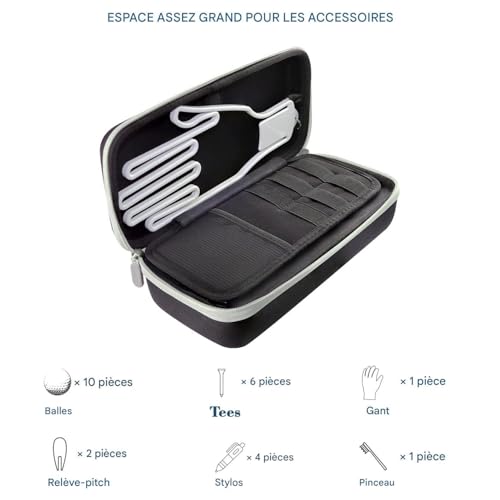 Sac à accessoires de golf portable avec compartiments de rangement - 6