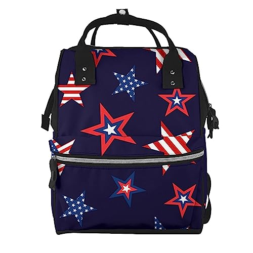 Sac à dos pour ordinateur portable imprimé USA multicolore avec grand volume